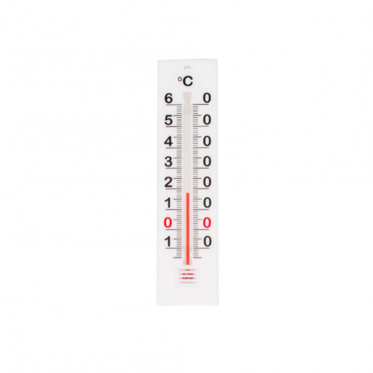 THERMOMETRE PLASTIQUE BLANC -20/+60'C LONGUEUR 14CM