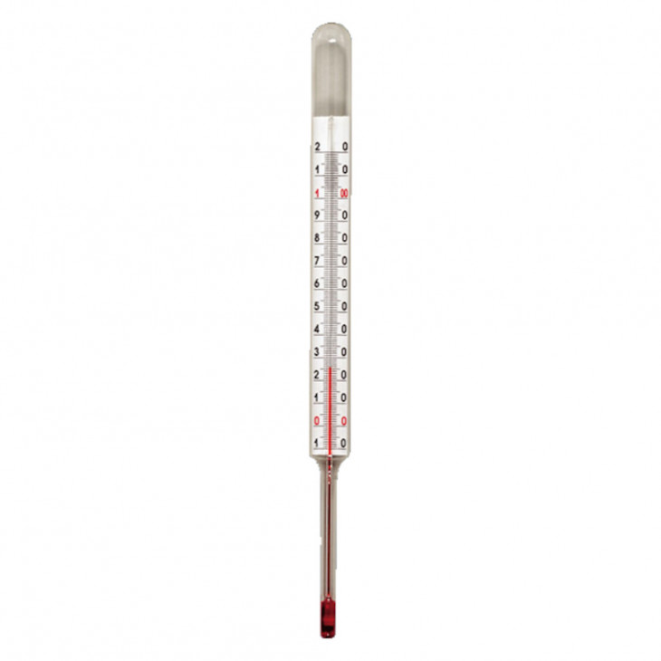 THERMOMETRE INDUSTRIEL ALCOOL ROUGE -10/+120'C
