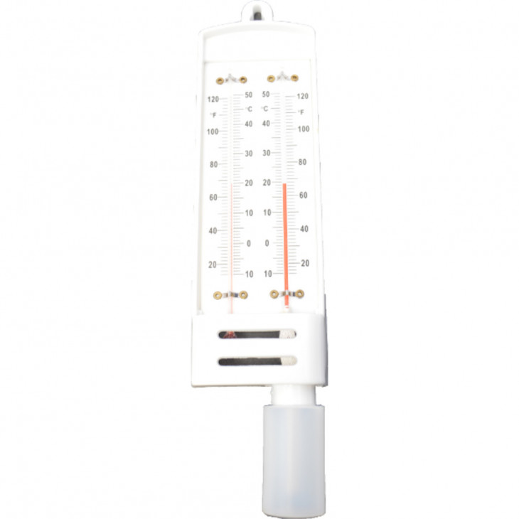 PSYCHROMETRE PLAQUE PLASTIQUE THERMO. LIQUIDE ROUGE A 1C