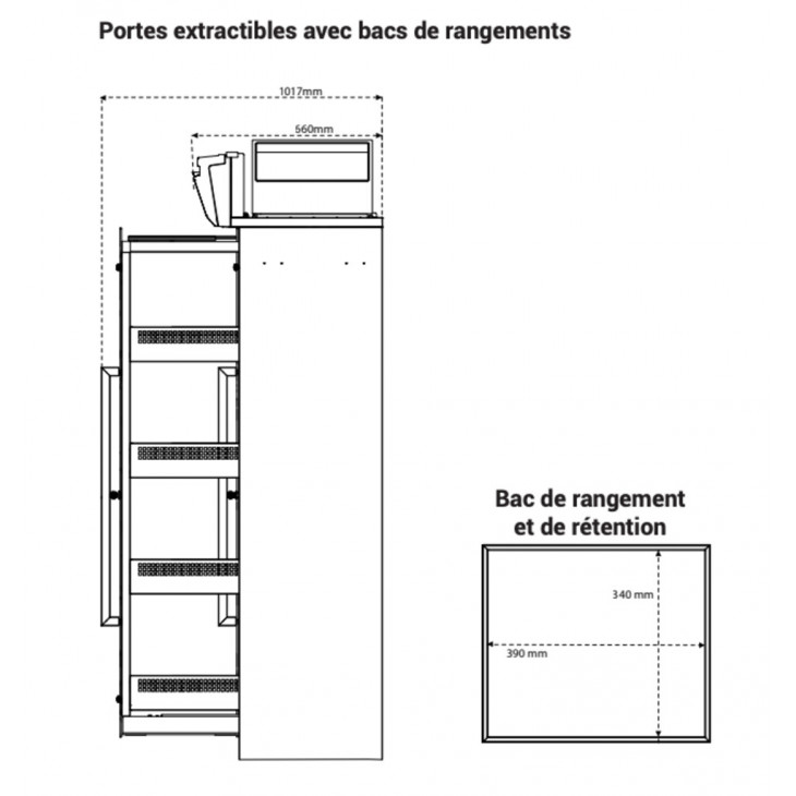 PLAN DE TRAVAIL AVEC BAC DE RETENTION POUR FILTAIR 834