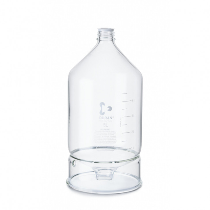 FLACON-RESERVOIR DURAN 5L GL45 A FOND CONIQUE POUR HPLC