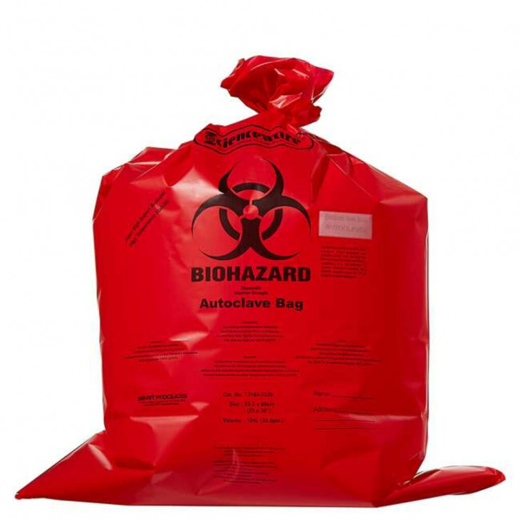 SACS AUTOCLAVABLES BIOHAZARD 138'C D.64X89CM - PACK DE 200