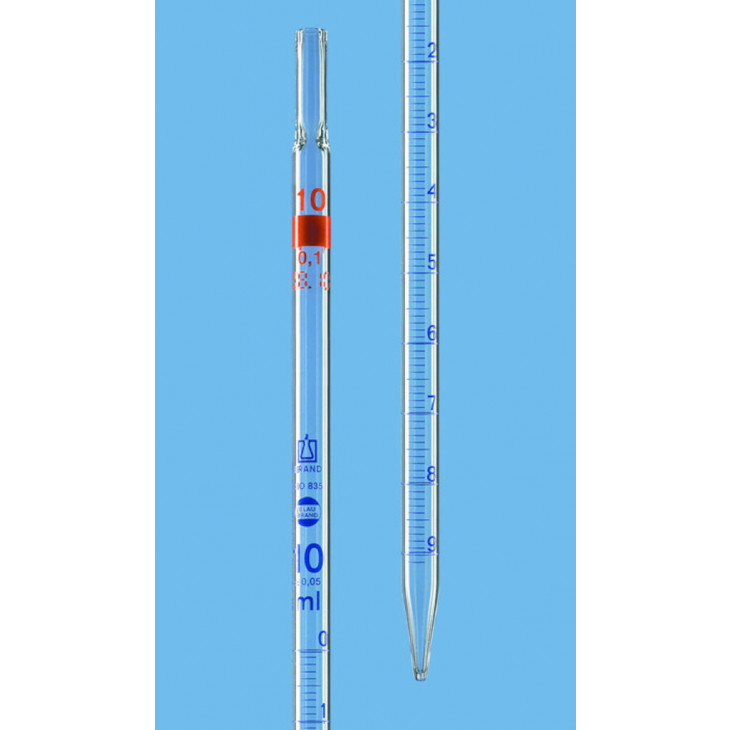 PIPETTE A ECOULEMENT TOTAL CL. -AS 10ML EN 0,1 ATTESTEE CONF