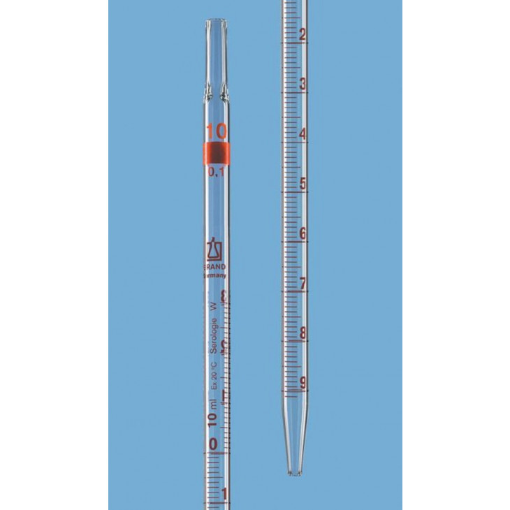 PIPETTE BACTERIOLOGIE SANS BOULE 2 ML EN 0,1 ML