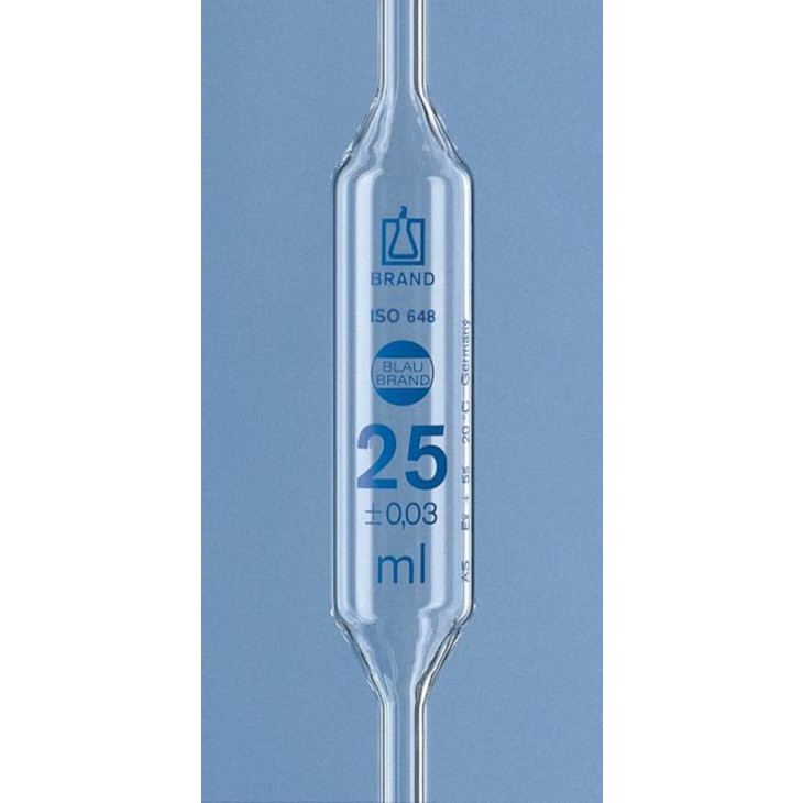 PIPETTE JAUGEE CL.AS 1 TRAIT GRADUATION BLEUE ISO 20ML