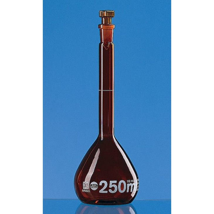 FIOLE JAUGEE VERRE BRUN 25ML CL.A BOUCHON VERRE CERTIFIEE