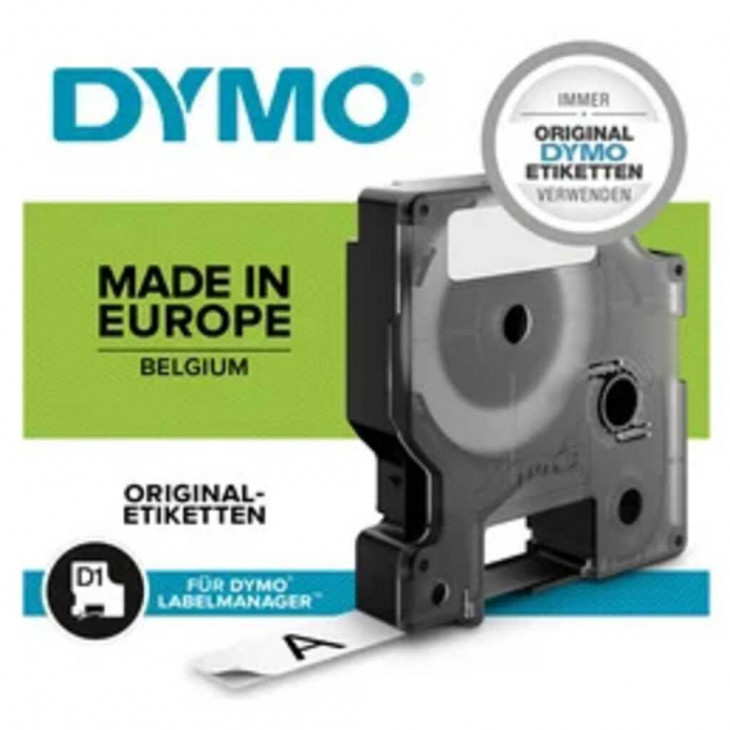 RUBAN D'ETIQUETTES DYMO NOIR D.12MM LONGUEUR 3,5 METRES