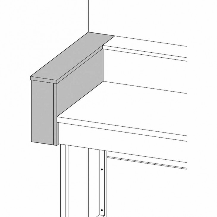 RETOUR DOSSERET/TABLETTE L=750 PROF=300 MM STRATIFIE