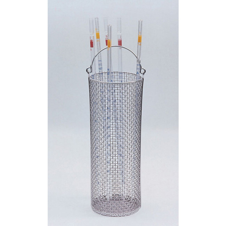 PANIER PORTE-PIPETTES EN INOX D.90X250MM