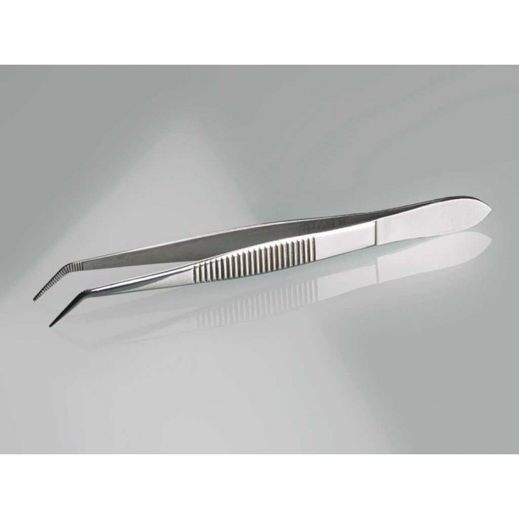 PINCETTE ACIER INOXIDABLE POINTES COUDEES L.105MM