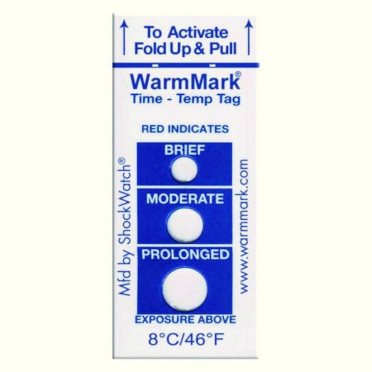 INDICATEUR DE TEMPERATURE WARMMARK 8'C - PACK DE 100