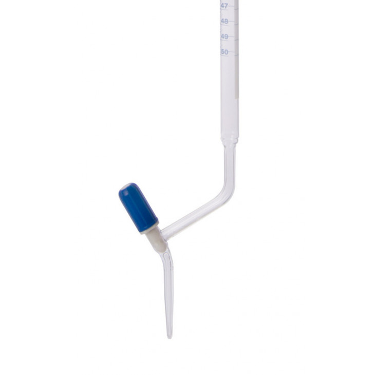 BURETTE EN VERRE ROB.LATERAL CLE VERRE 50ML EN 0,1ML