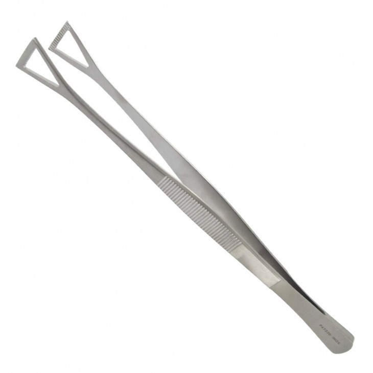 PINCE A DISSECTION TRIANGULAIRE EN INOX - LONGUEUR : 20cm / 20cm