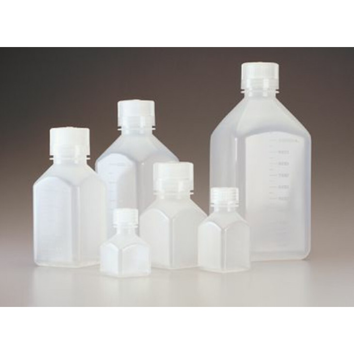 FLACON CARRE EN HDPE NALGENE E.O. AVEC BOUCHON 125ML - PACK 12