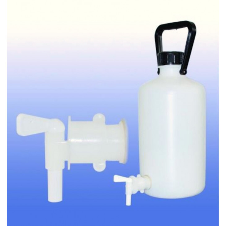 BONBONNE HDPE AVEC POIGNEE ET ROBINET - CAPACITE 5L