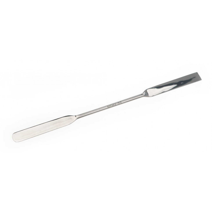 SPATULE DOUBLE EN INOX L=185MM PELLES 50X9MM