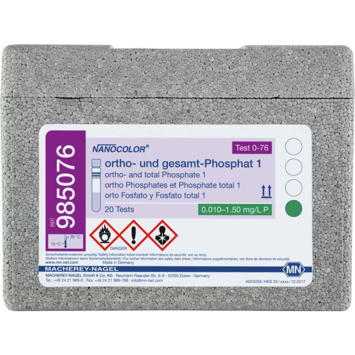 TEST NANOCOLOR ORTHO- & PHOSPHATE TOTAL 0,05-1,50MG/L P - PACK X20