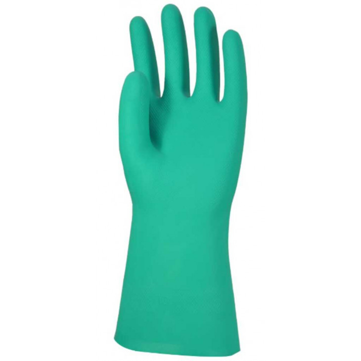 GANT NITRILE VERT FLOCKE COTON TAILLE 8/M - PACK X10