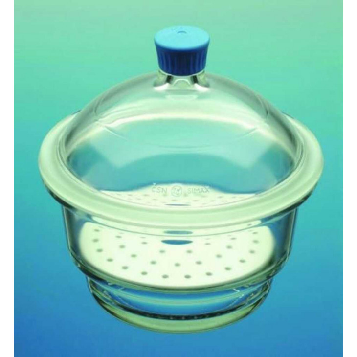 DESSICCATEUR VERRE A BOUTON DN 300 DIAM.EXT 392MM + PLAQUE PORCELAINE