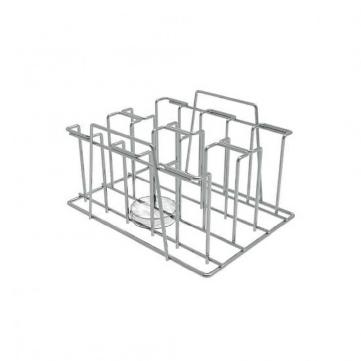 PORTOIR FIL INOX ATL POUR 72 (4X3X6) BOITES DE PETRI D.65MM