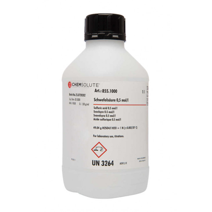 ACIDE SULFURIQUE 1N (0,5M) - 855 - 1L