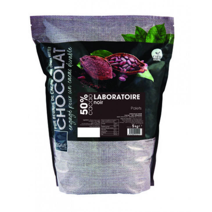 CHOCOLAT DE LABORATOIRE NOIR 50% - SAC 5KG