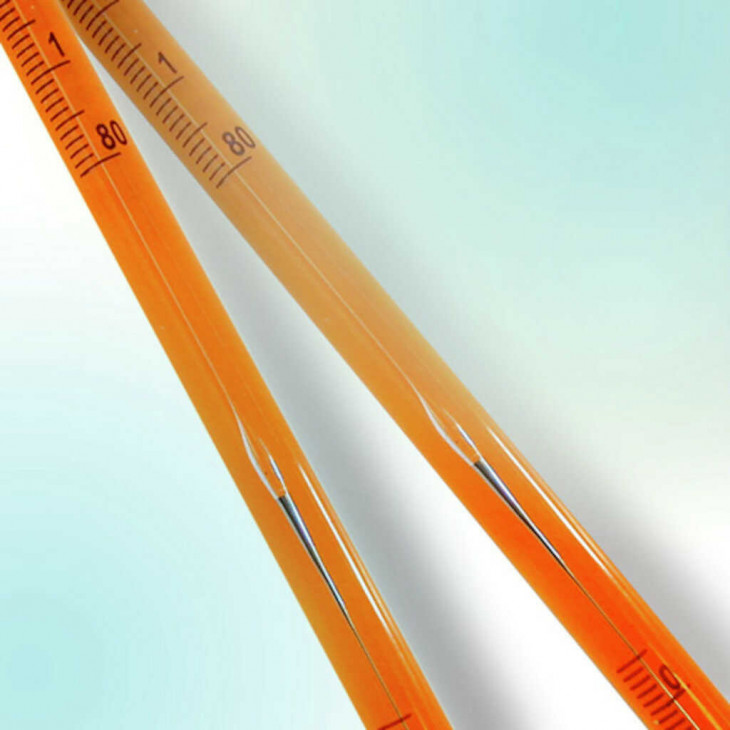 THERMOMETRE ISO 653 STL6 +80/ +105' 0,1'C L375MM ETALONNE EN 3 POINTS