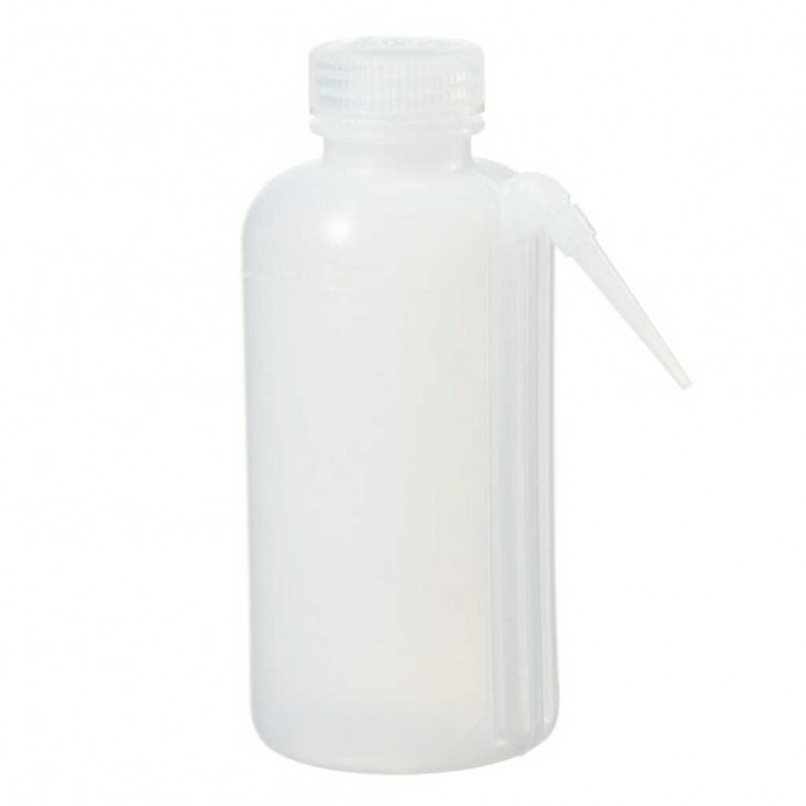 PISSETTE LARGE OUVERTURE AVEC TUBULURE LATERALE LDPE 500ML