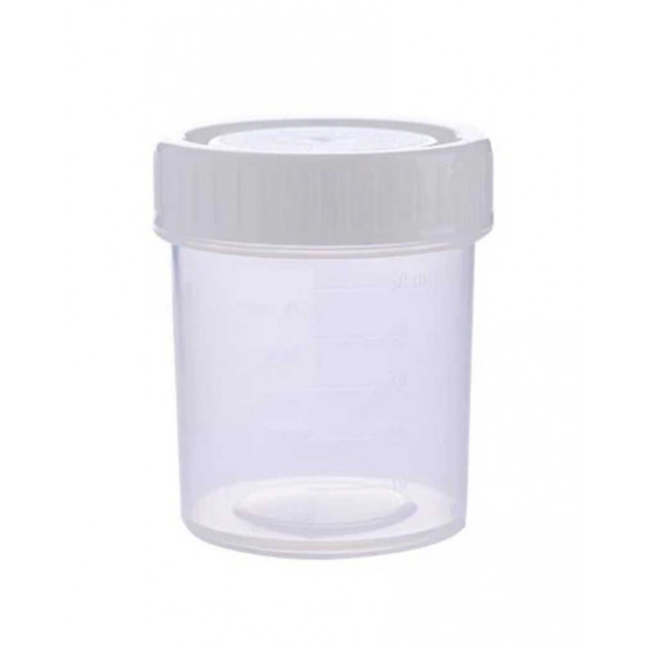 POT D'ECHANTILLONAGE ASEPTIQUE 60ML A BOUCHON BLANC - PP/PEHD - X 400