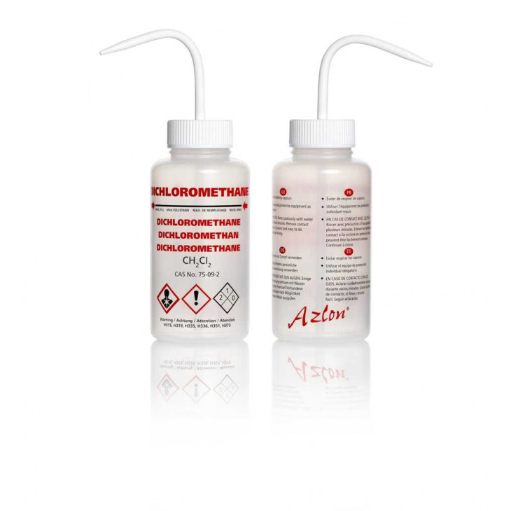 PISSETTE ANTI-GOUTTE COL LARGE PP DICHLOROMETHANE 500ML - PACK DE 5