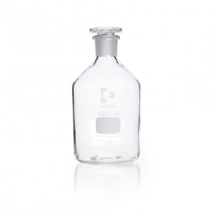 FLACON EN VERRE COL ETROIT + BOUCHON DURAN 1L CN29/32 - X10