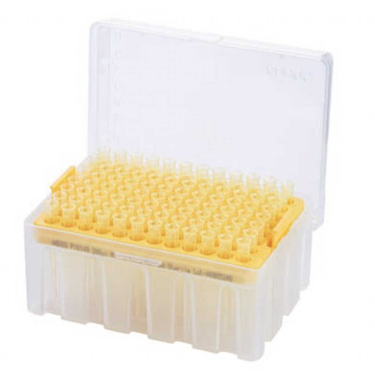 CONES EN PP JAUNE ULTRA POINTU STERILE 1-200µL - PACK10X96