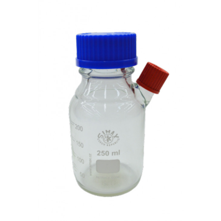 BOUTEILLE 250ML AVEC TUBULURE LATERALE POUR RF GAZ