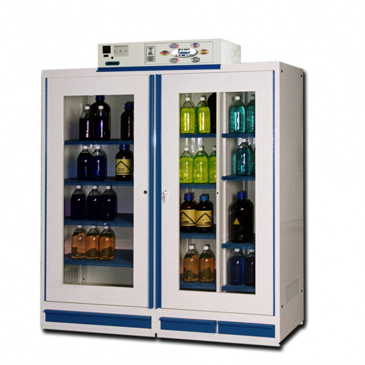 ARMOIRE VENTILEE FILTRANTE 160CM, 3 COMP., 4+8 ETAGERES