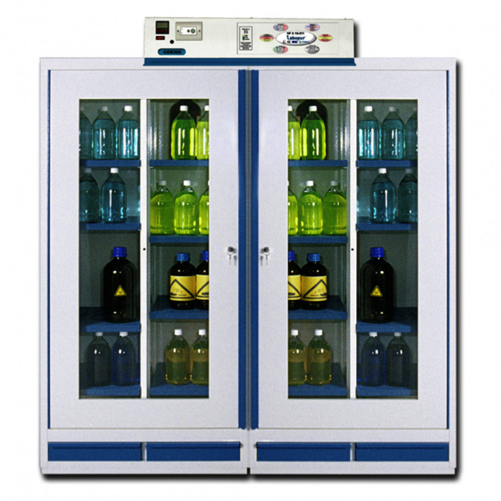 ARMOIRE VENTILEE FILTRANTE 160CM, 4 COMP., 16 ETAGERES