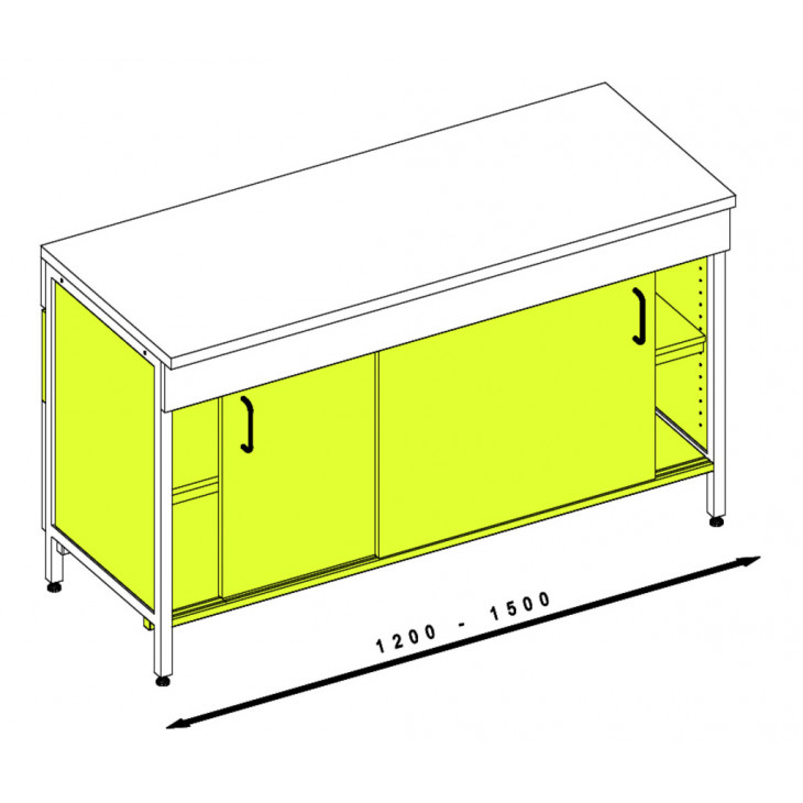 MEUBLE ENCASTRABLE A PORTES COULISSANTES PROF 600 L=1500