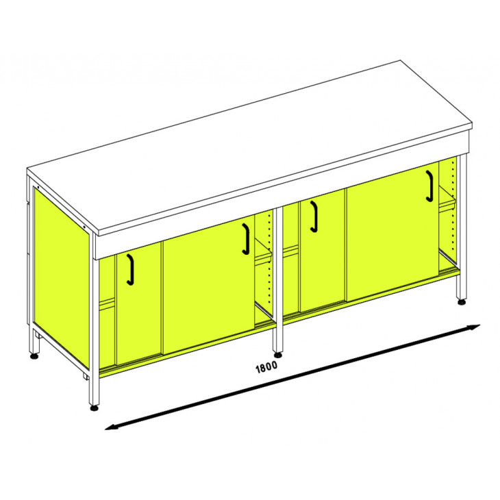 MEUBLE ENCASTRABLE A PORTES COULISSANTES PROF 600 L=1800MM