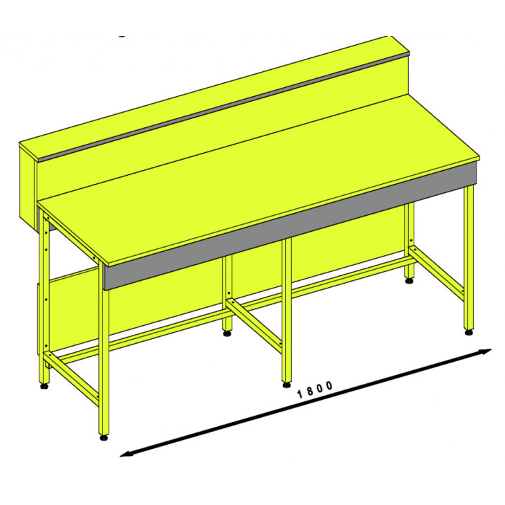 PAILLASSE AVEC DOSSERET L=1800 PROF=750 MM STRATIFIE