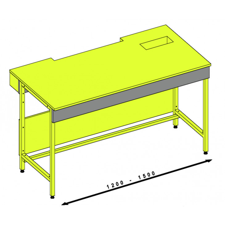 PAILLASSE A REBORD SOUS SORBON -NE L=1500 PROF=900MM GRES