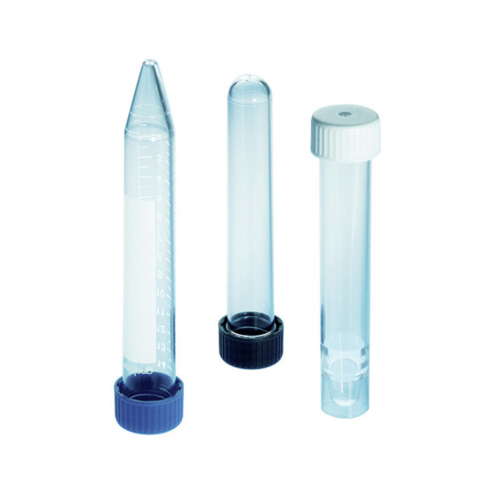 TUBE EN PS FOND CONIQUE AVEC JUPE CAP.12ML S/S.25-PACK 1000