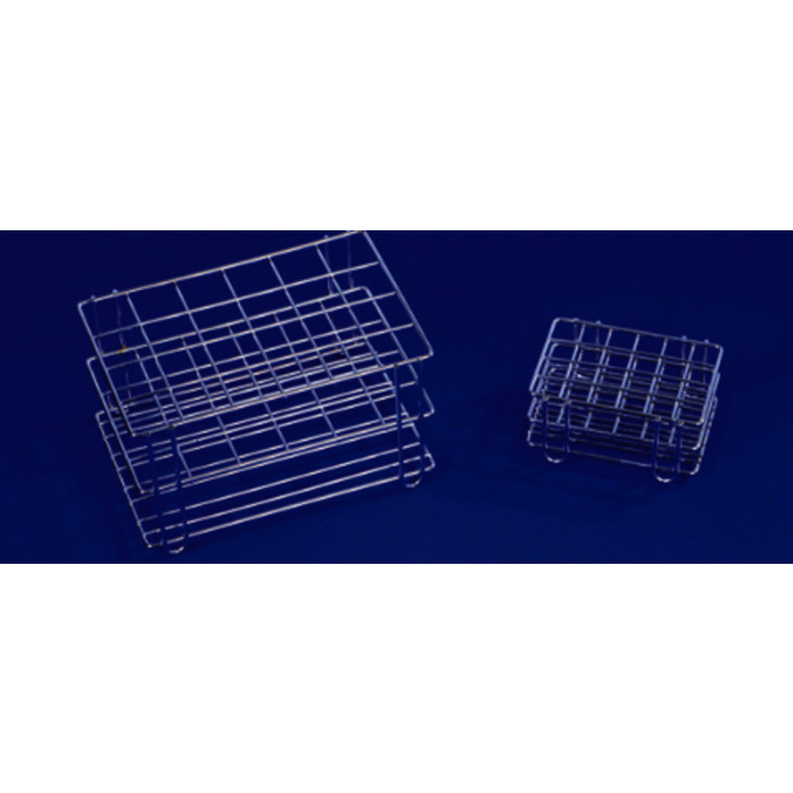 PORTOIR FIL INOX POUR 24 TUBES EN 4X6 CASES DE 25MM H.100MM