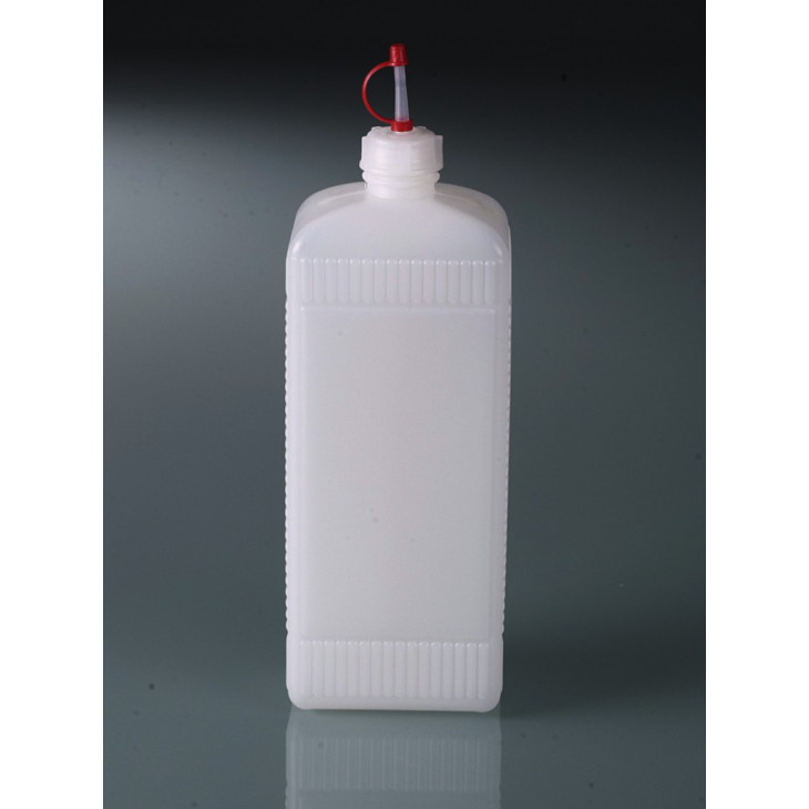 FLACON HDPE CARRE 1000ML ECO AVEC BOUCHON PLEIN D.25MM