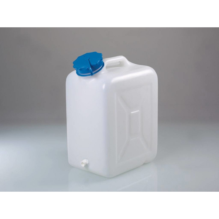 Bidon forme cylindrique en PEHD avec robinet - LabMaterials by Blanc-Labo SA