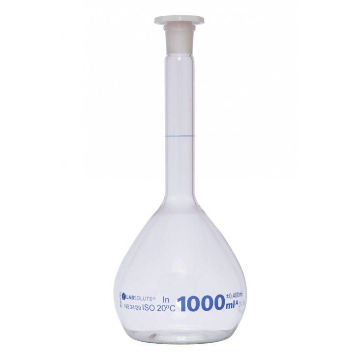 FIOLE JAUGEE VERRE CLAIR CL.A BOUCHON EN PE CN24/29 1L