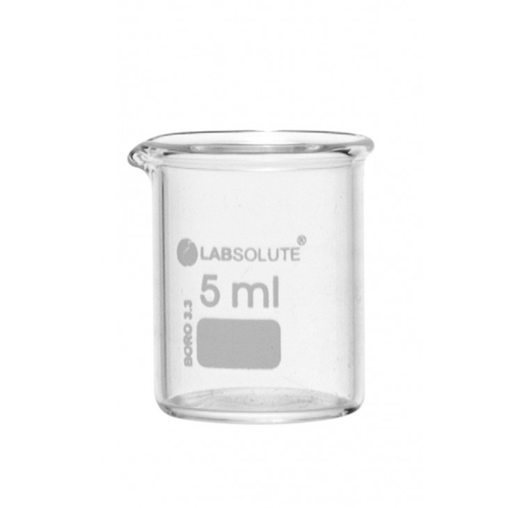 BECHER A BEC FORME BASSE VERRE BOROSILICATE GRADUE 5ML - X10