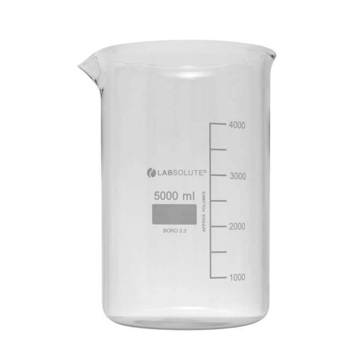 BECHER A BEC FORME BASSE VERRE BOROSILICATE GRADUE 5L - X2