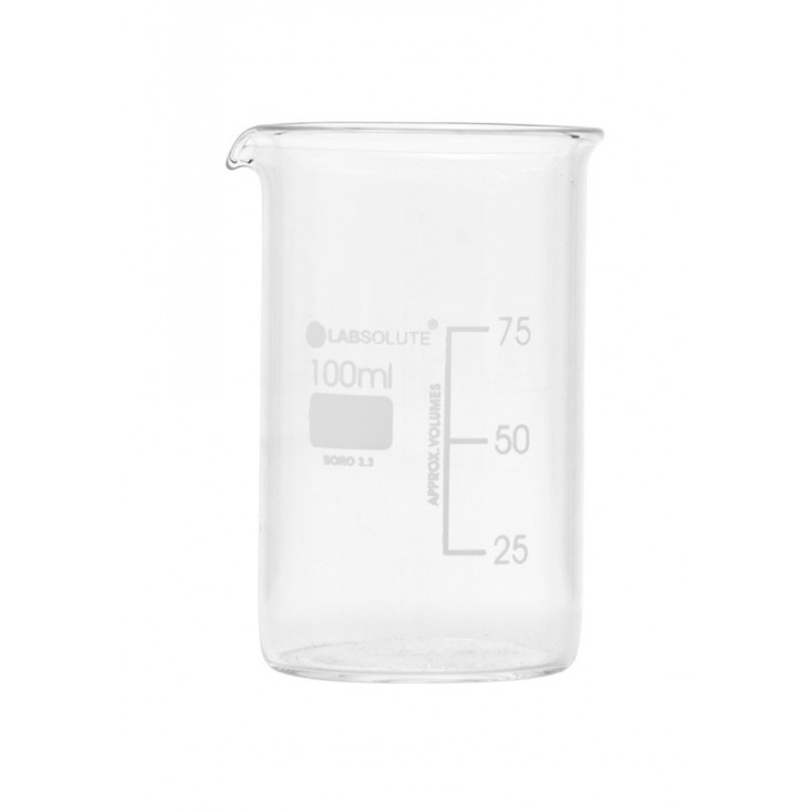 BECHER A BEC FORME HAUTE VERRE BOROSILICATE GRADUE 100ML X10