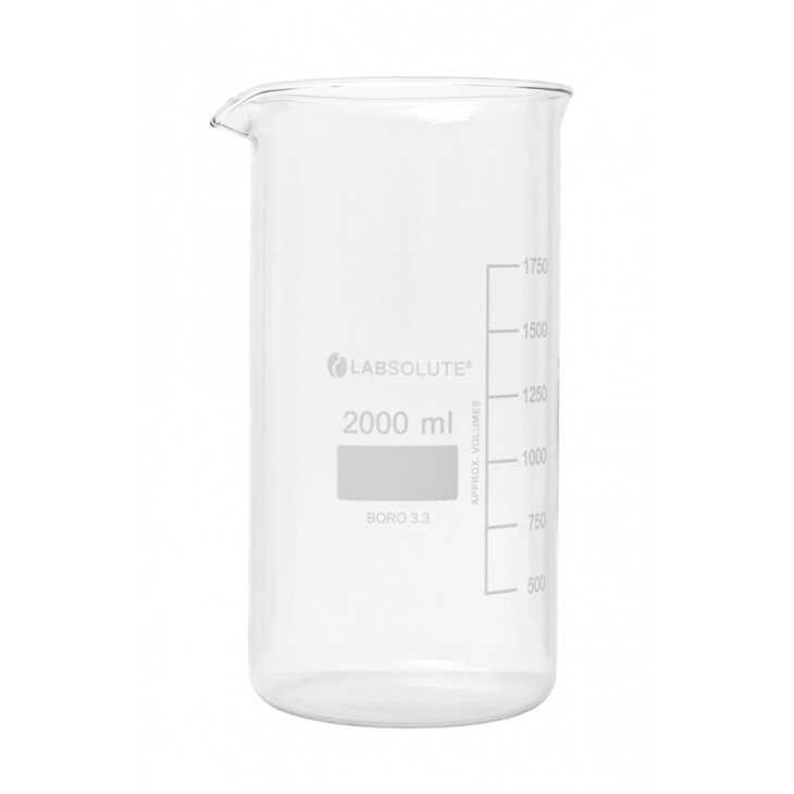 BECHER A BEC FORME HAUTE VERRE BOROSILICATE GRADUE 2L - X6