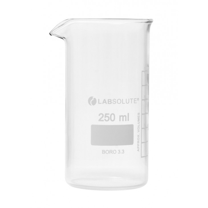 BECHER A BEC FORME HAUTE VERRE BOROSILICATE GRADUE 250ML X10 