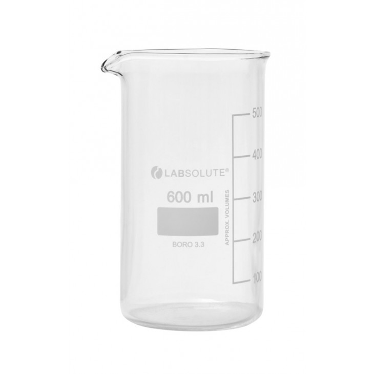 BECHER A BEC FORME HAUTE VERRE BOROSILICATE GRADUE 600ML X10